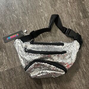 Extreme 80s Silver Sequin Fanny Pack Belt Bag
